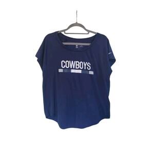 Nike Dri-Fit Dallas Cowboys NFL Team Navy Short Sleeve T-Shirt Top Women's Small